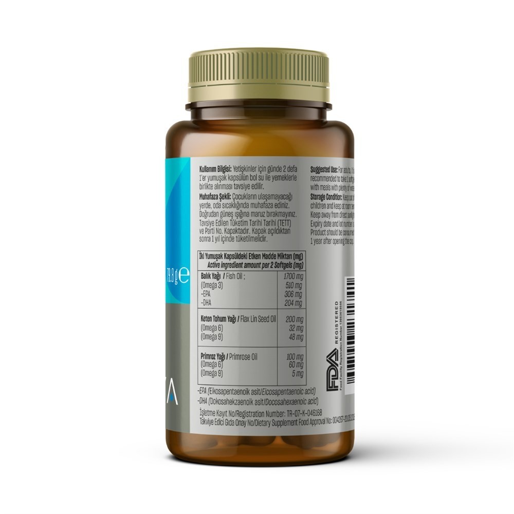 Talya Omega 3-6-9 İçeren Takviye Edici Gıda, Balık Yağı, 60 Yumuşak Kapsül