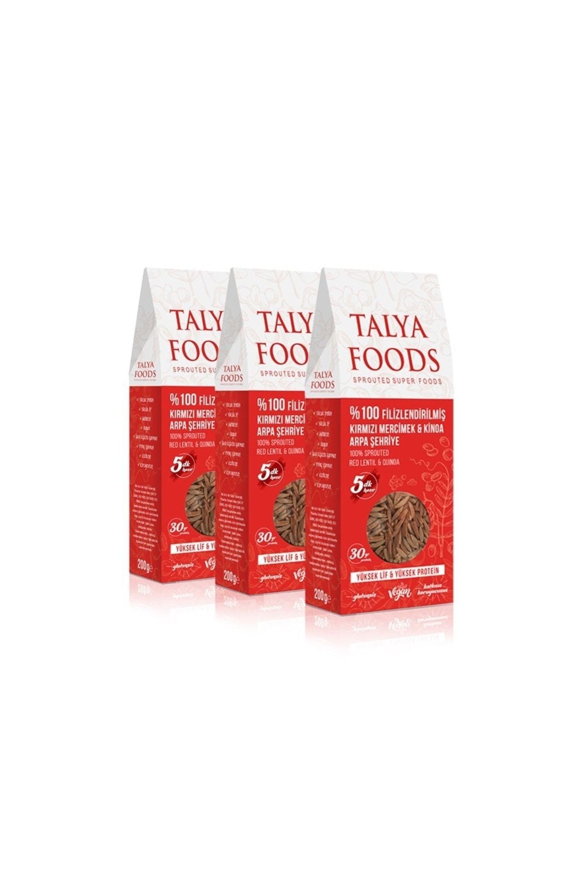 Filizlendirilmiş Kırmızı Mercimek & Kinoa Arpa Şehriye 3x200g