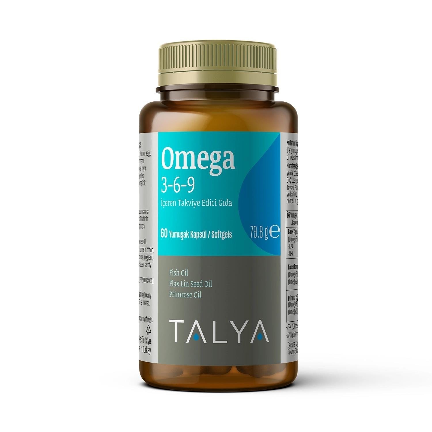 Talya Omega 3-6-9 İçeren Takviye Edici Gıda, Balık Yağı, 60 Yumuşak Kapsül