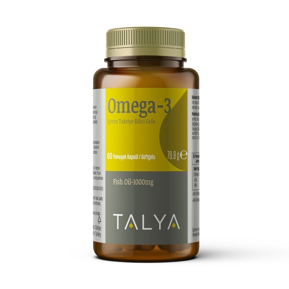 Talya Omega-3 İçeren Takviye Edici Gıda, Balık Yağı, 60 Yumuşak Kapsül