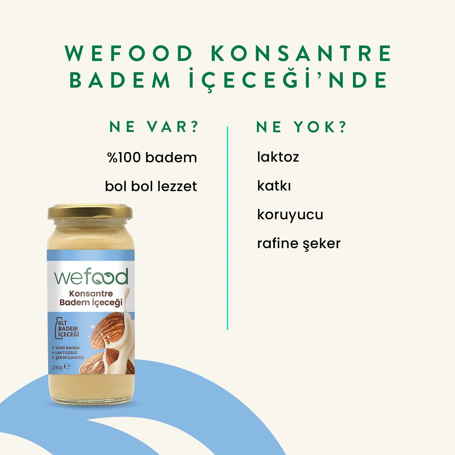 Wefood Konsantre Badem İçeceği (%100 Badem) 240 gr  8681749104796