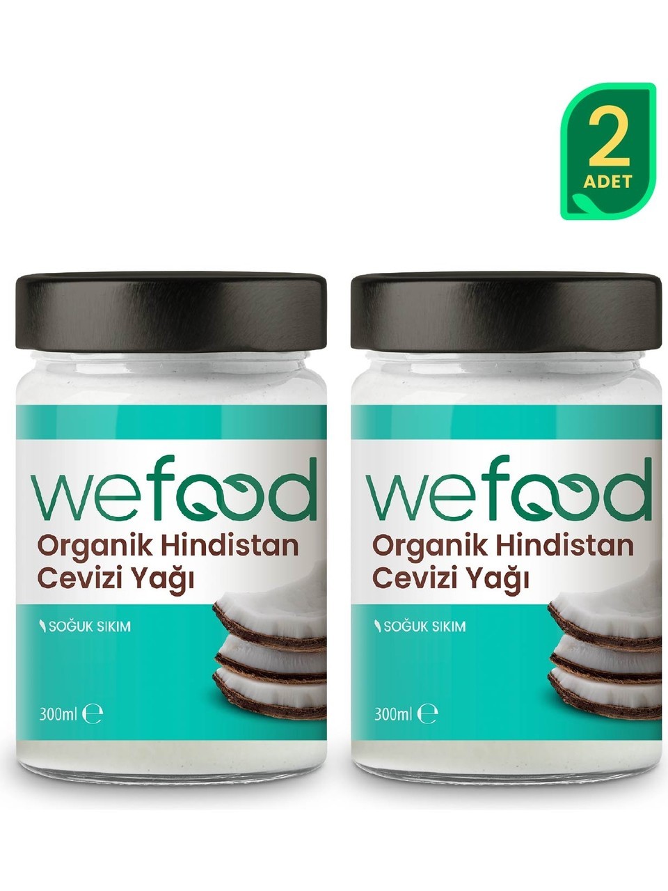 Wefod Organik Hindistan Cevizi Yağı 300 ml 2'li (Soğuk Sıkım) 8681749104055