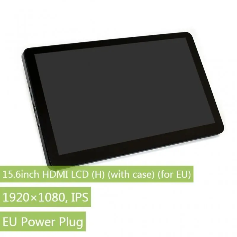 Raspberry Pi 15.6 inç 1920 x 1080 HDMI Dokunmatik IPS LCD(H) Ekran Koruma Kasalı