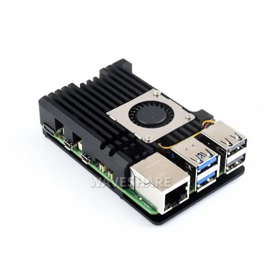 Raspberry Pi 5 için Alüminyum Alaşımlı Kasa (H) Fanlı Satın Al