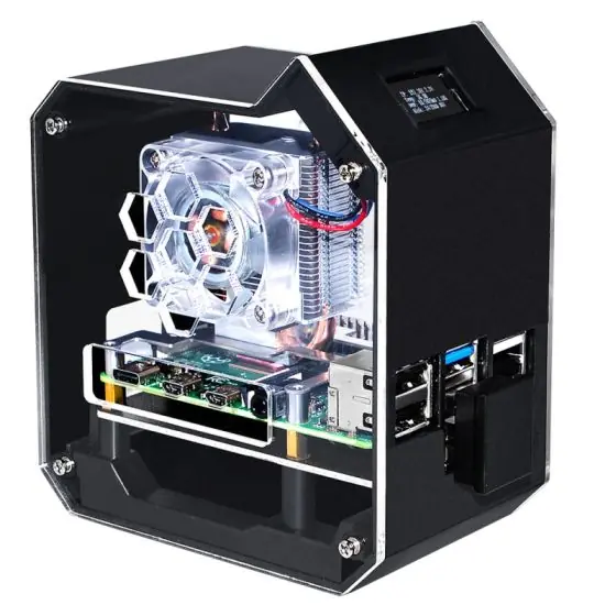 ミニPC 601337RasTech Raspberry Pi 4Staryer Kit Raspberry Pi 4B için Mini Tower NAS Kiti