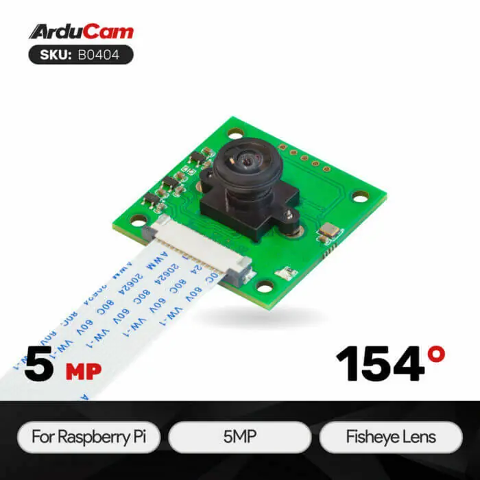 Raspberry Pi için Arducam 5MP OV5647 Balıkgözü Kamera M8 Montaj