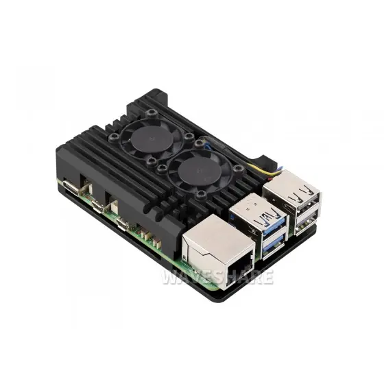 Raspberry Pi 5 Çift Fanlı Alüminyum Kasa Soğutucu Satın Al | SAMM