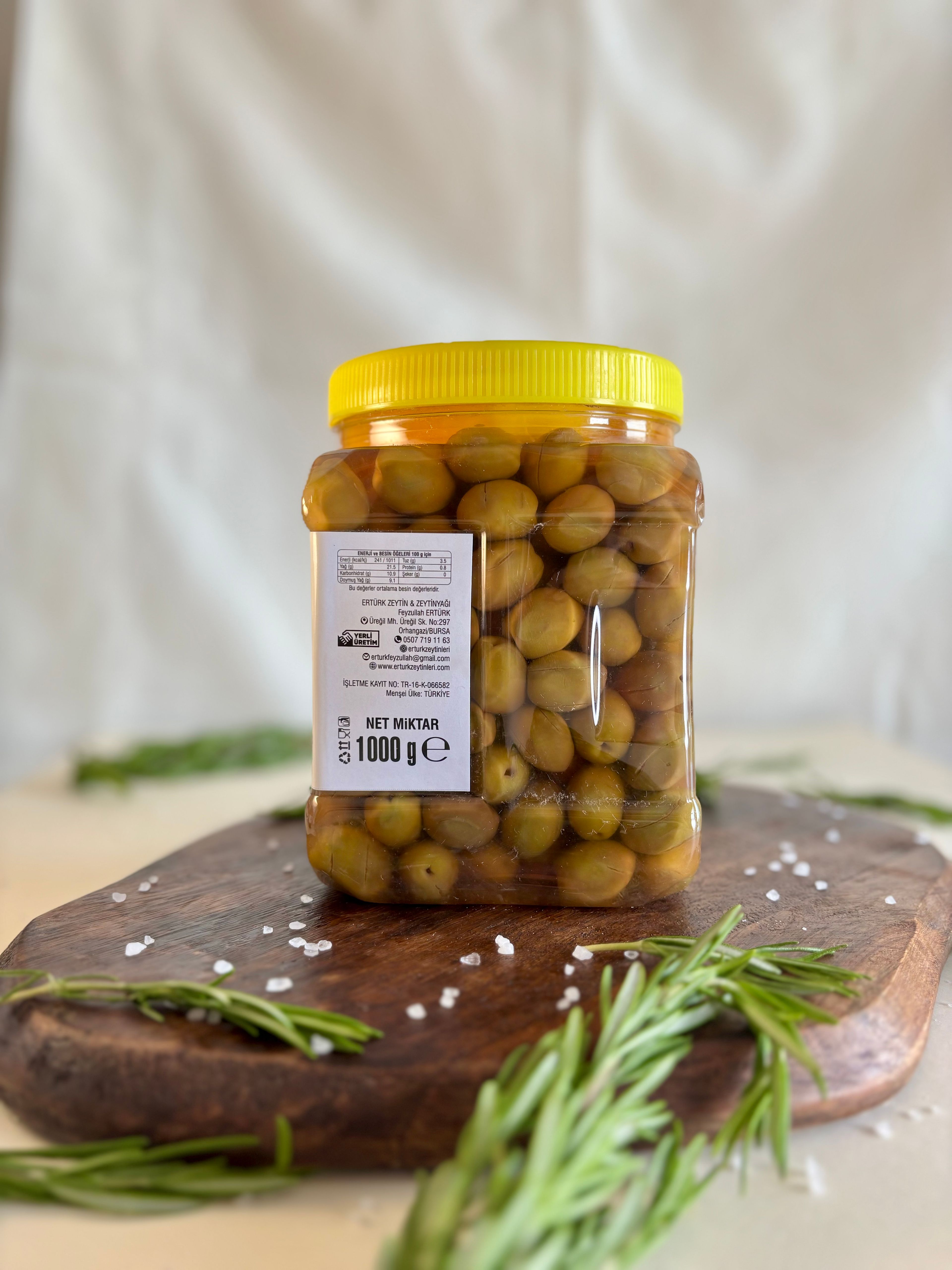 Yeşil Çizik Zeytin (Salamura Sulu) 1 kg
