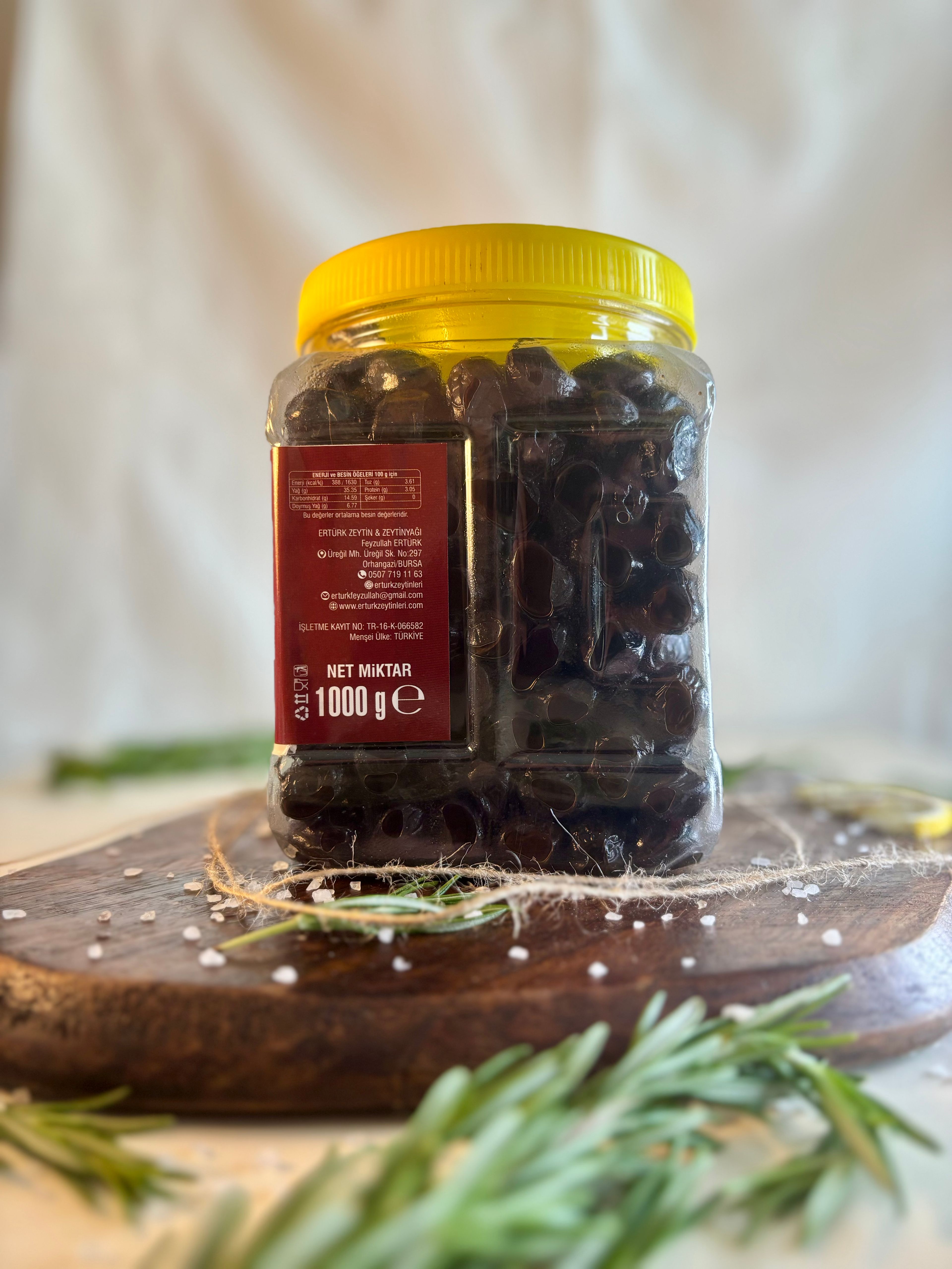 Mega (321-350) Taş Baskı Az Tuzlu Siyah Zeytin 1 kg