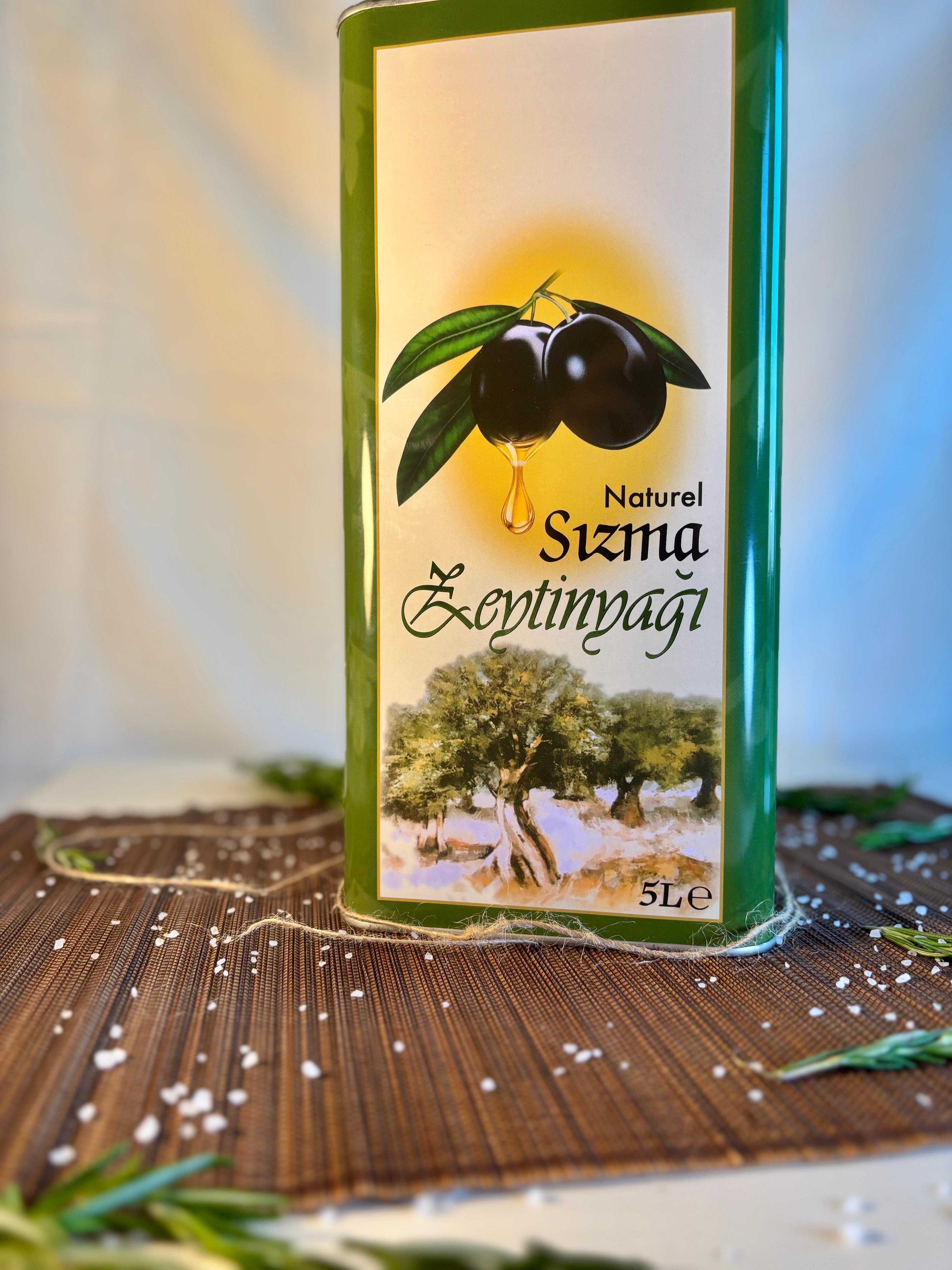 Naturel Sızma Zeytinyağı 5 Litre Soğuk Sıkım Filtresiz