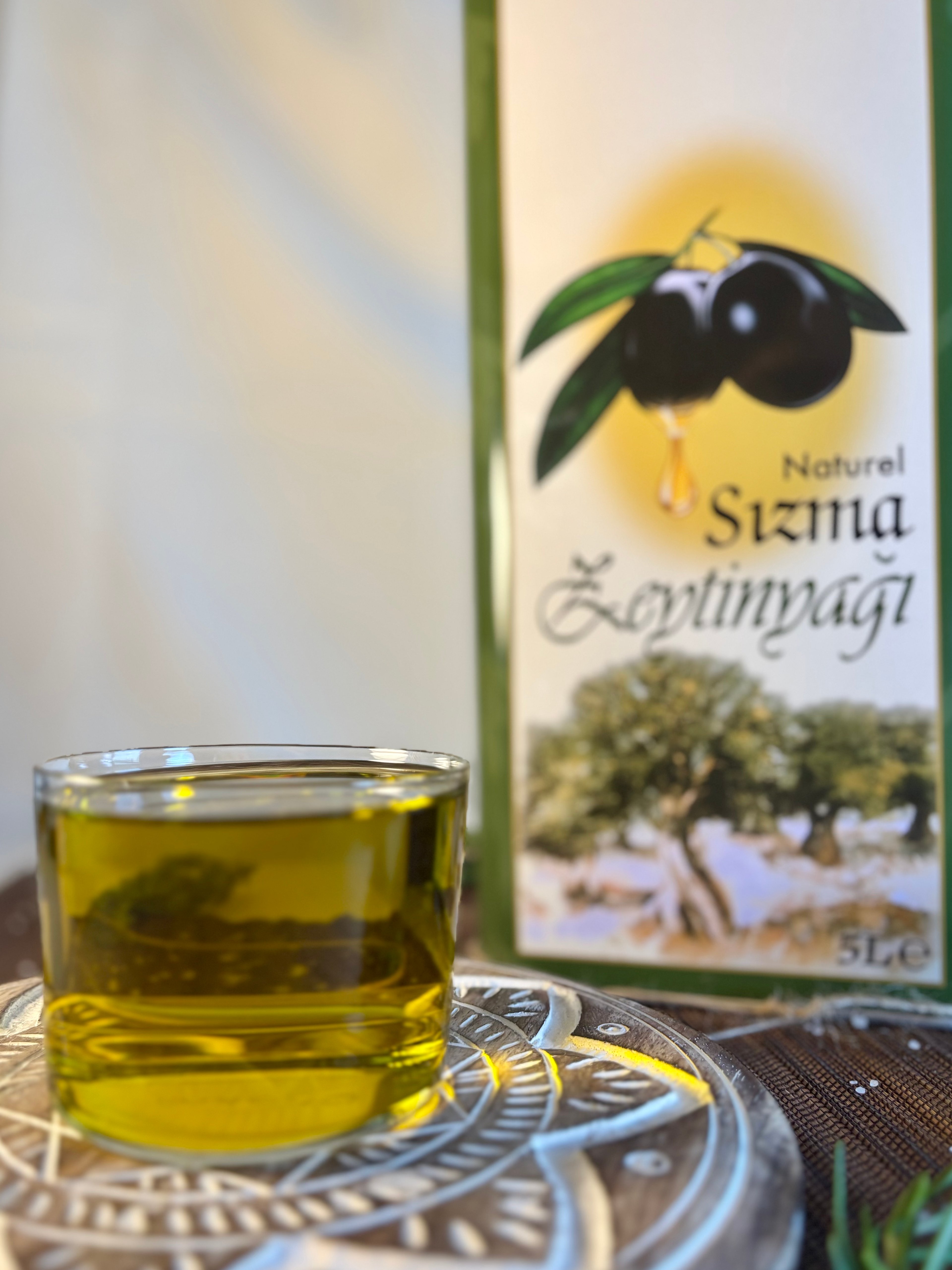 Naturel Sızma Zeytinyağı 5 Litre Soğuk Sıkım Filtresiz