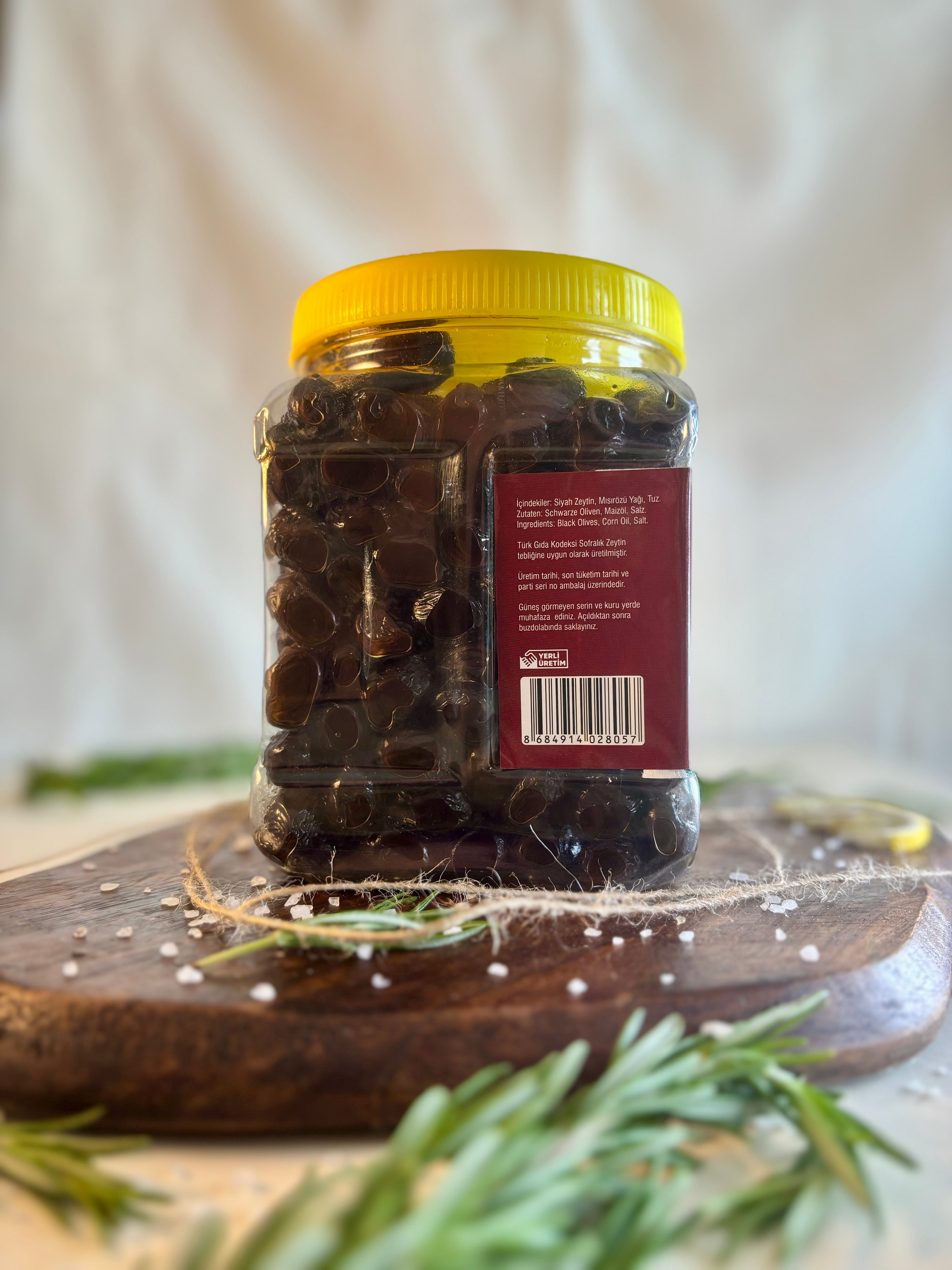 Mega (321-350) Taş Baskı Az Tuzlu Siyah Zeytin 1 kg