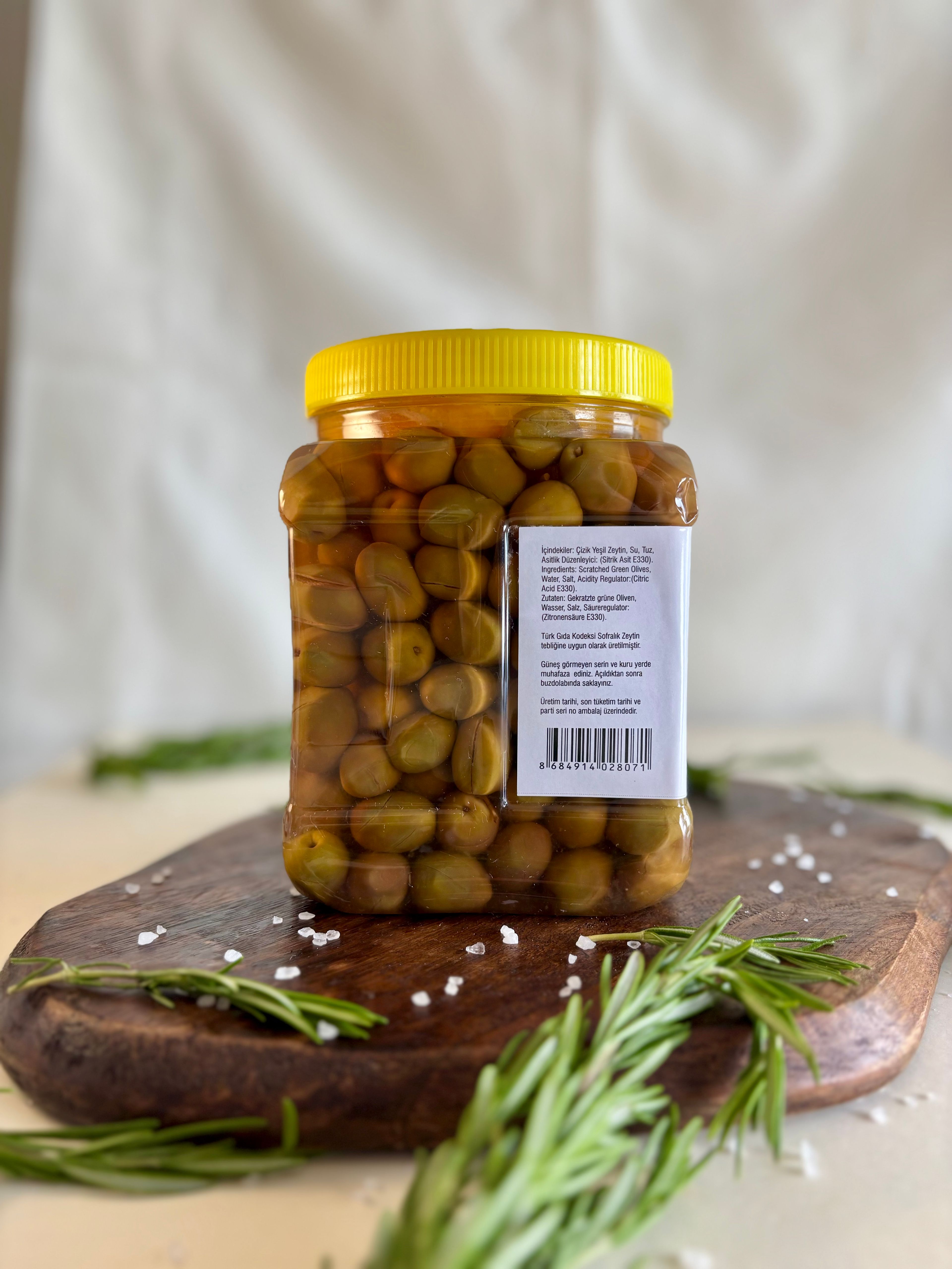 Yeşil Çizik Zeytin (Salamura Sulu) 1 kg