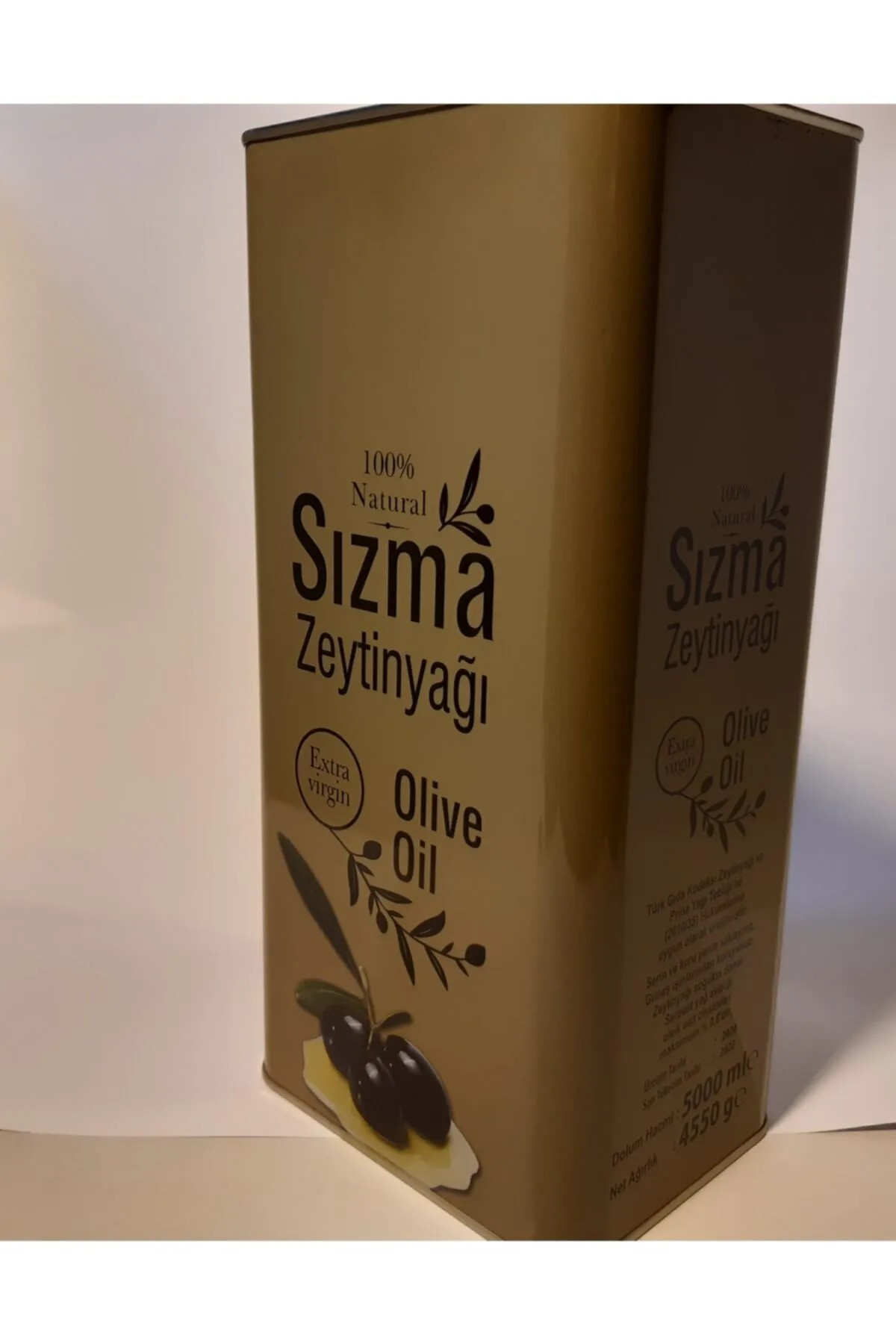 Naturel Sızma Zeytinyağı 5 Litre Soğuk Sıkım Filtresiz