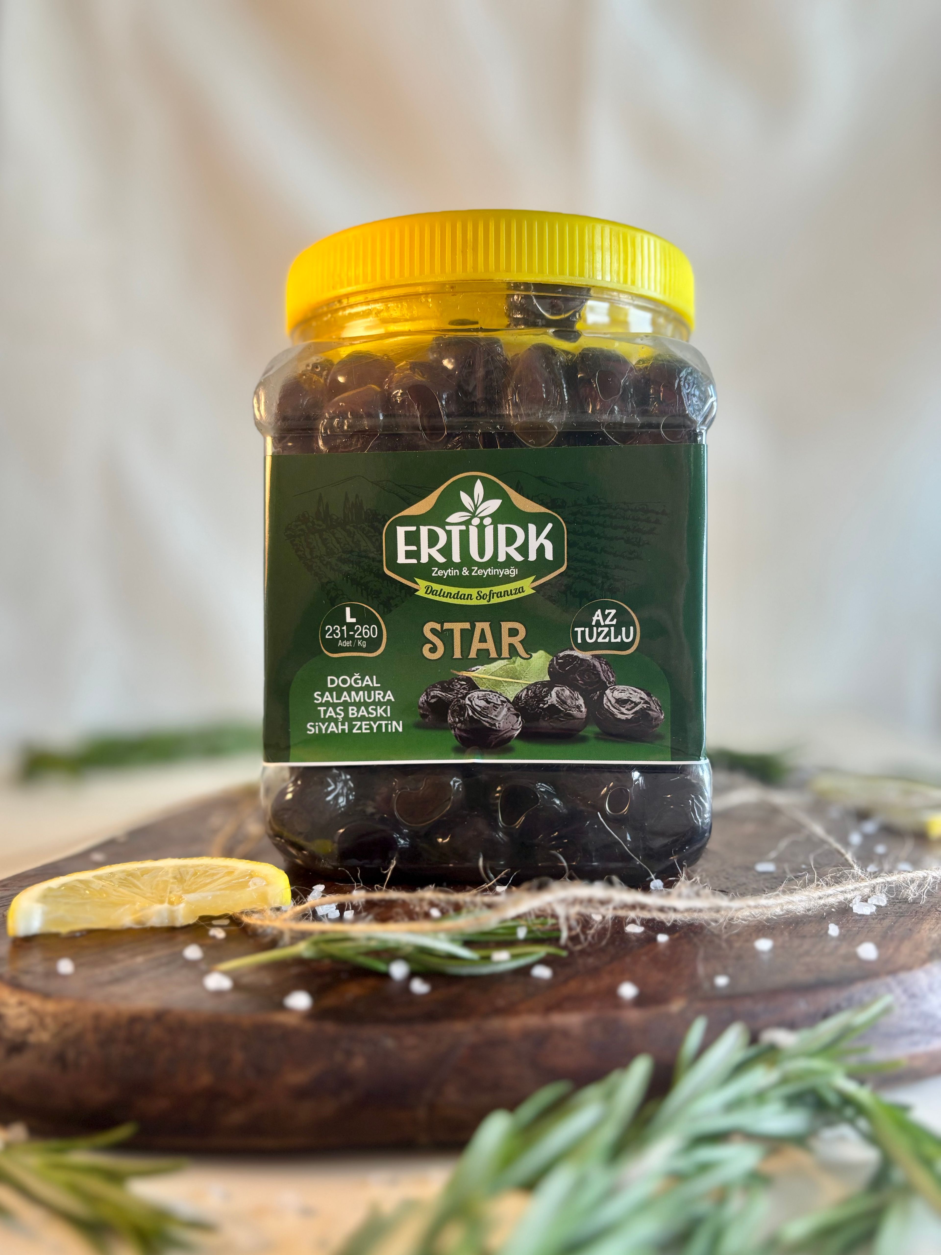 Star (231-260) Az Tuzlu Taş Baskı Siyah Zeytin 1 Kg