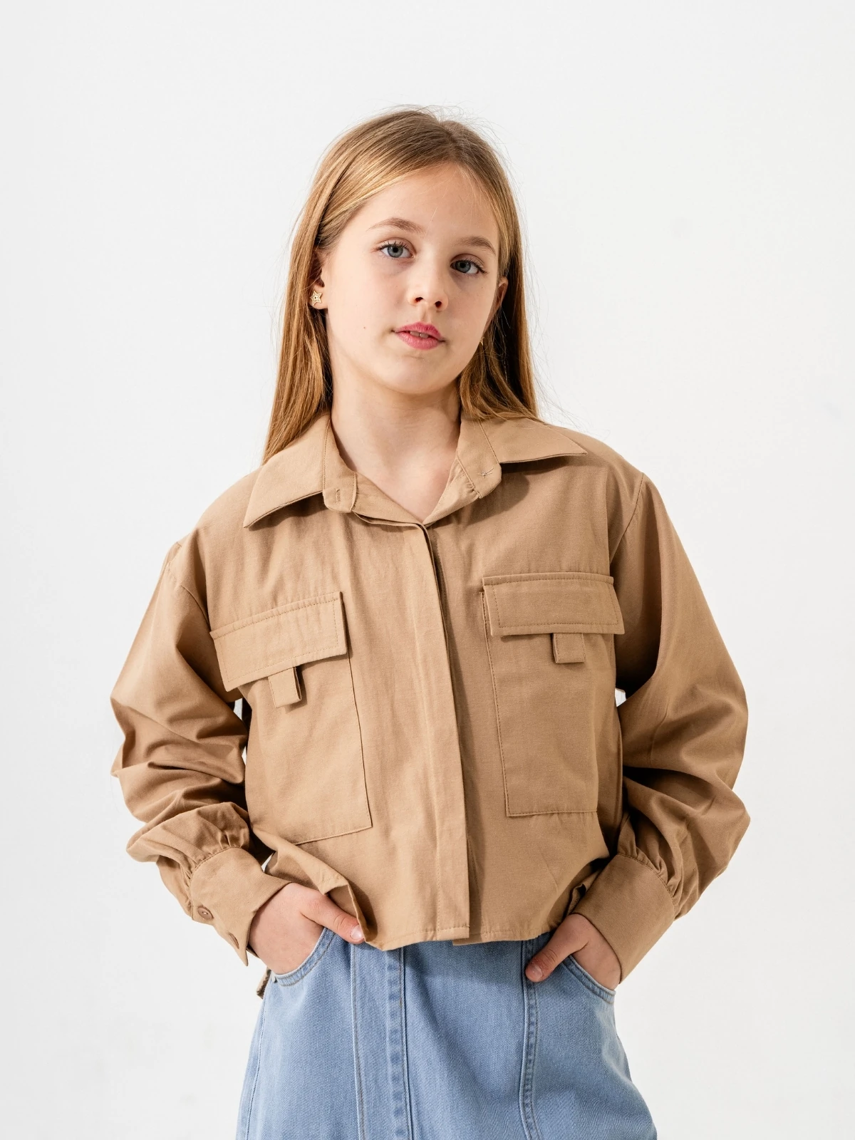 Kız Çocuk Gizli Patlı Gömlek 3161