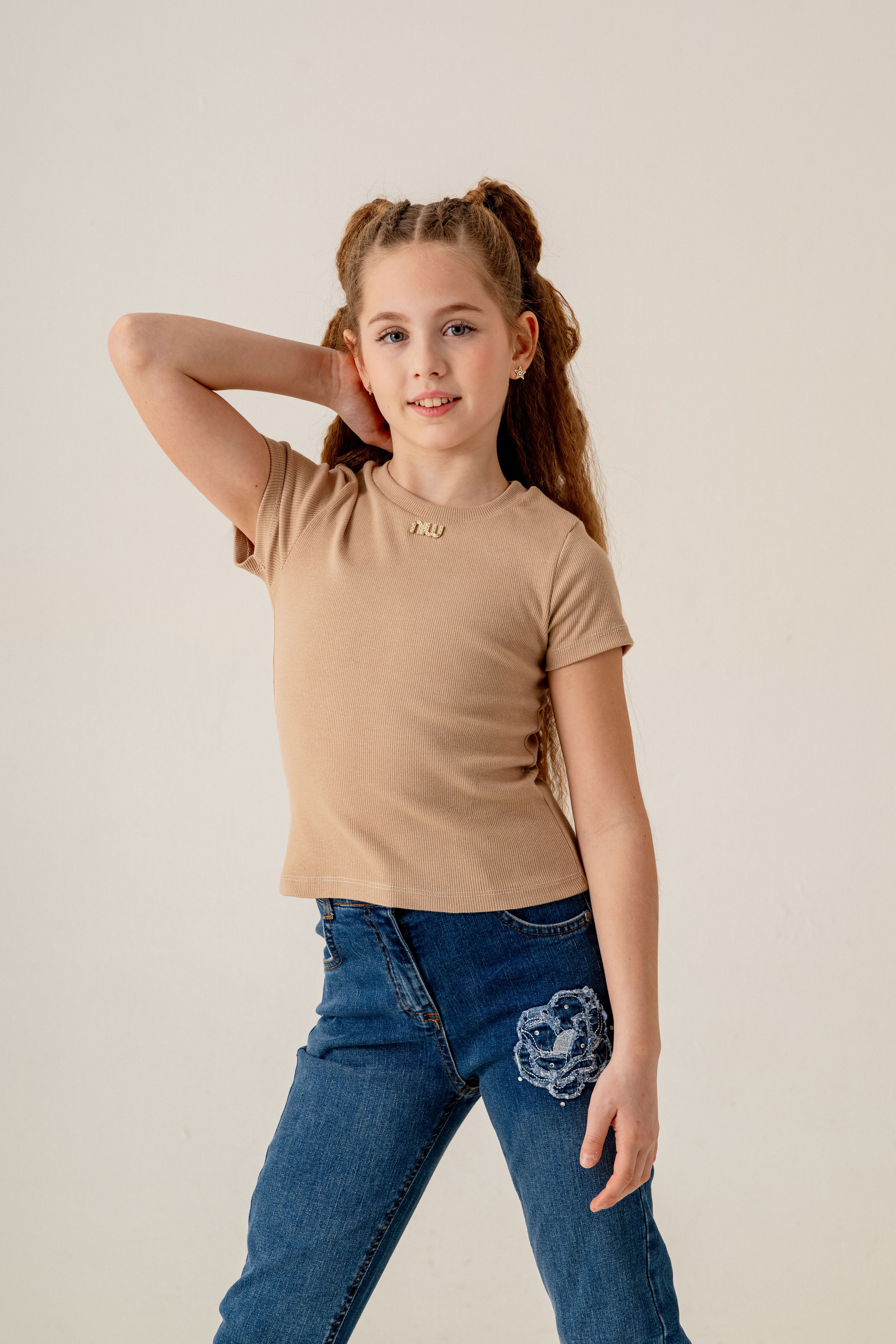 Kız Çocuk Yarım Kol T-Shirt 1733