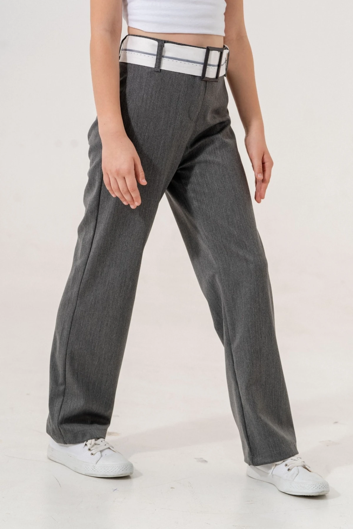 Kız Çocuk Ters Kemerli Pantolon 6002