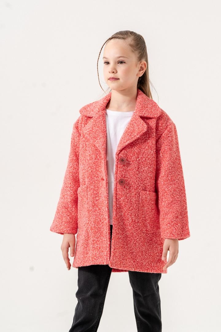 Kız Çocuk Renkli Blazer Buklet Kaban 1301