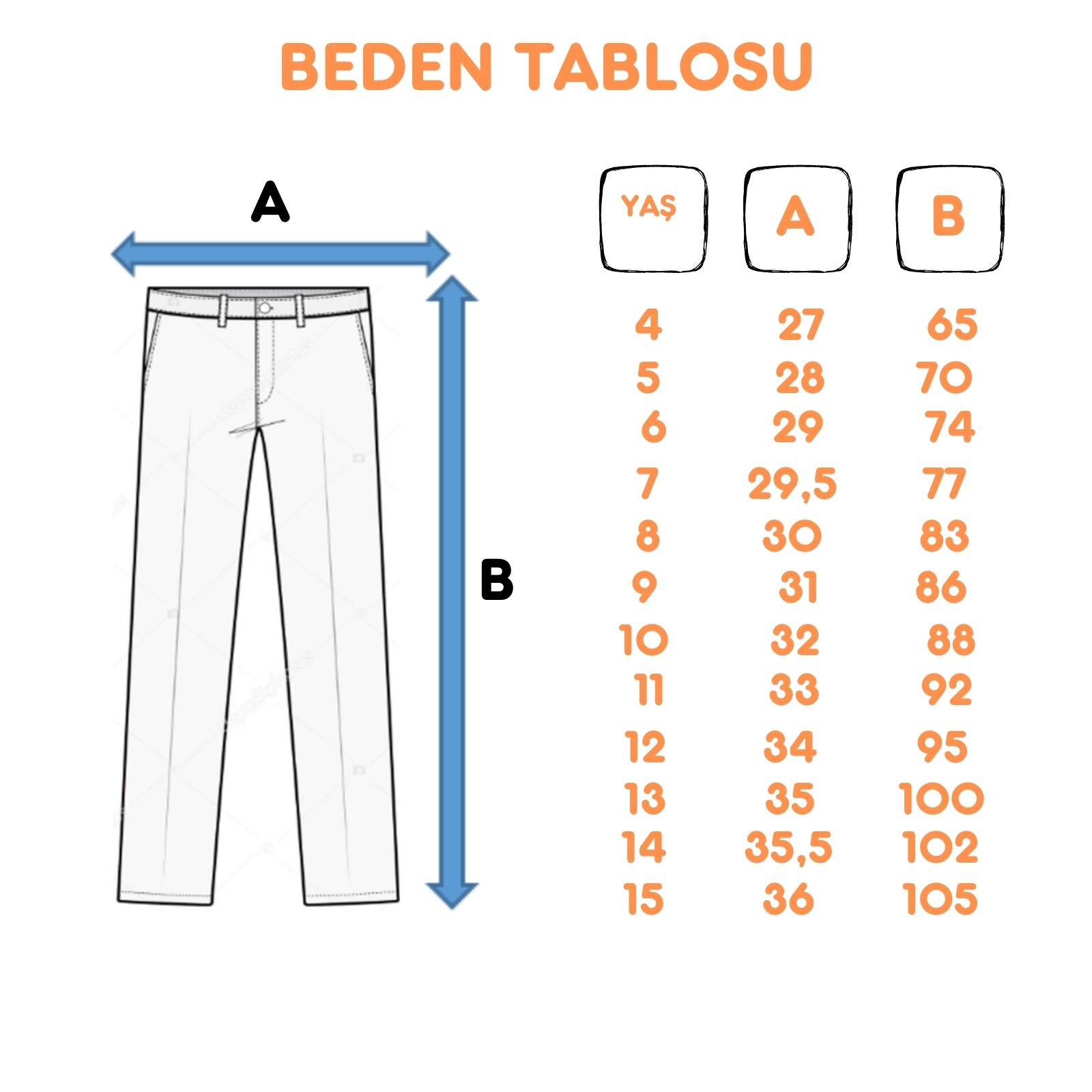 Kız Çocuk Astar Dışarda Kot Pantolon 2186