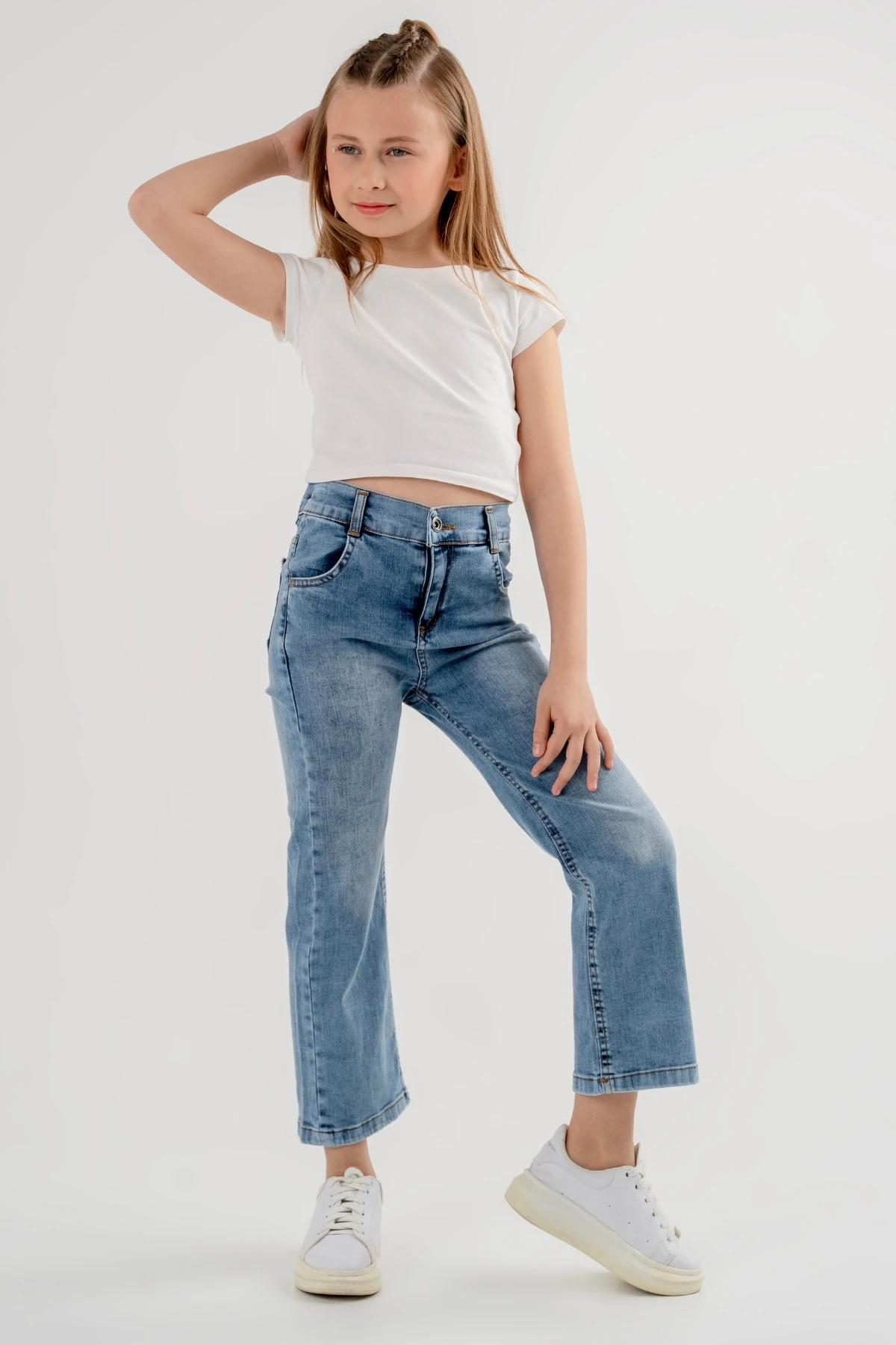 Kız Çocuk Boru Paça Kot Pantolon 2101