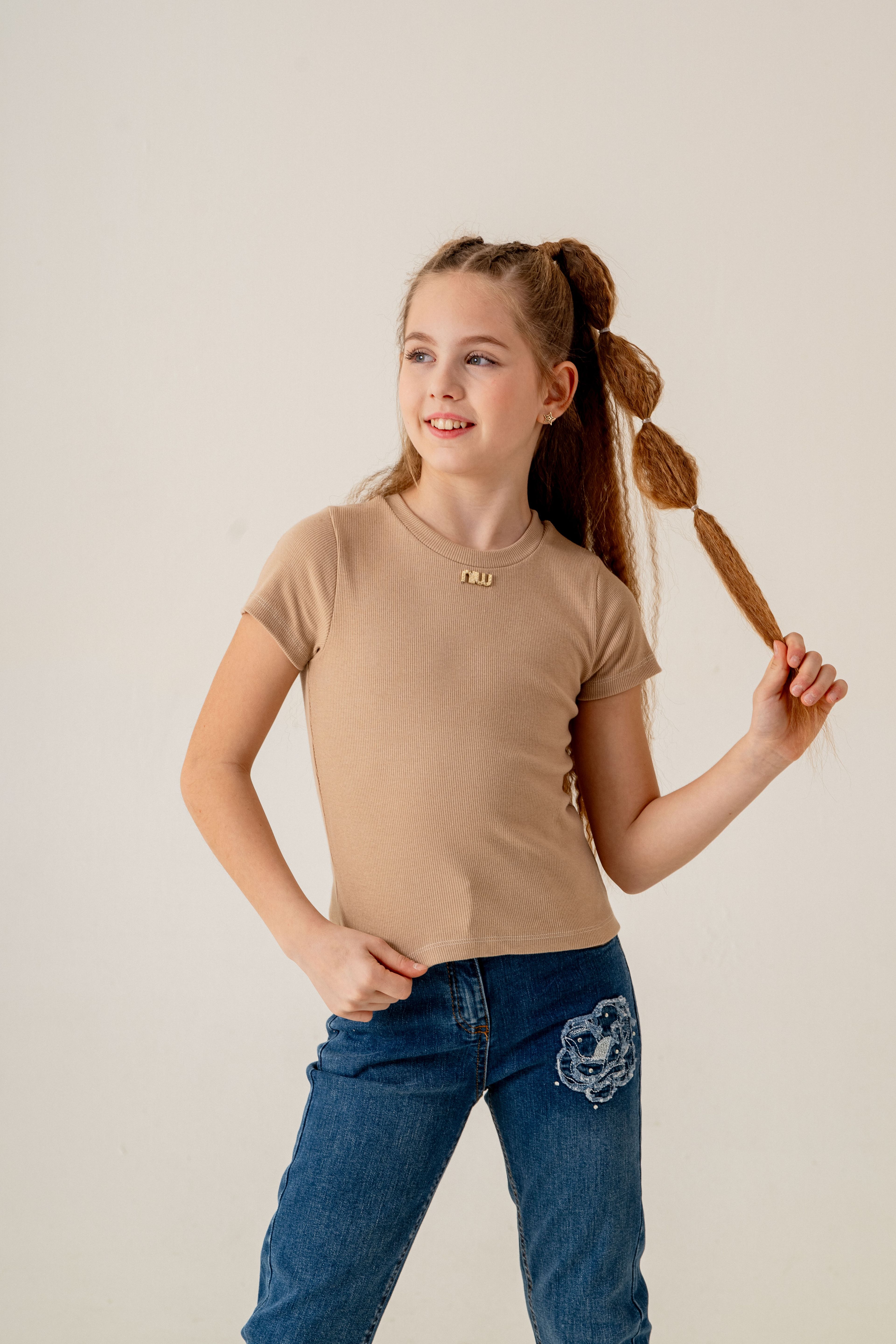 Kız Çocuk Yarım Kol T-Shirt 1733