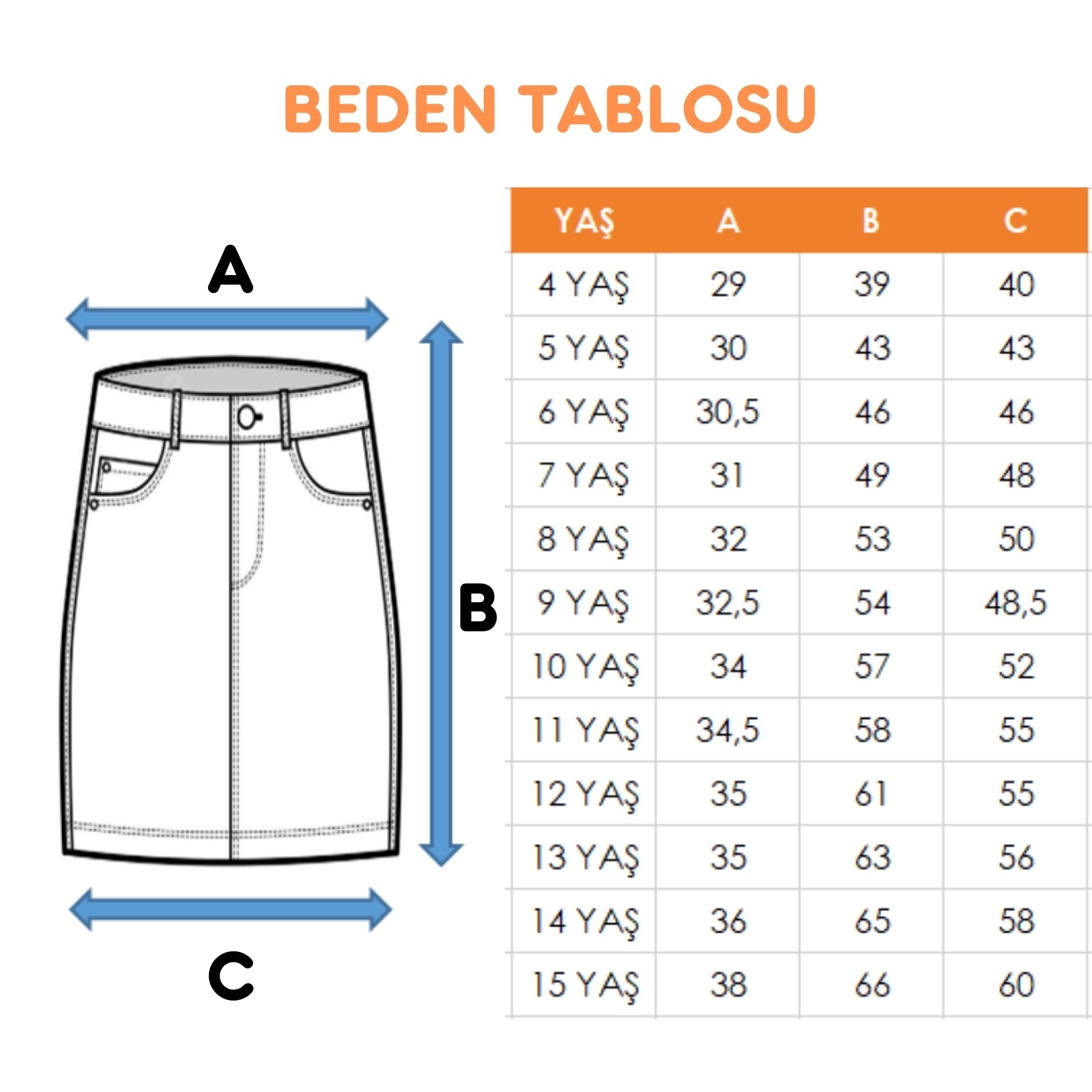 Kız Çocuk Yan Patlı Kot Etek 2600