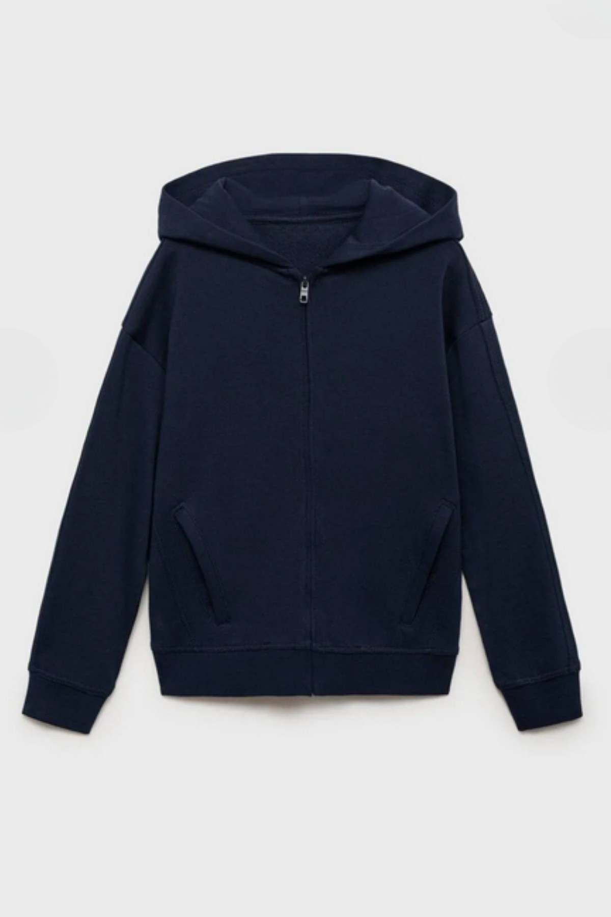 Kız - Erkek Basic Fermuarlı Kapüşonlu Okul Sweatshırt G2025-3
