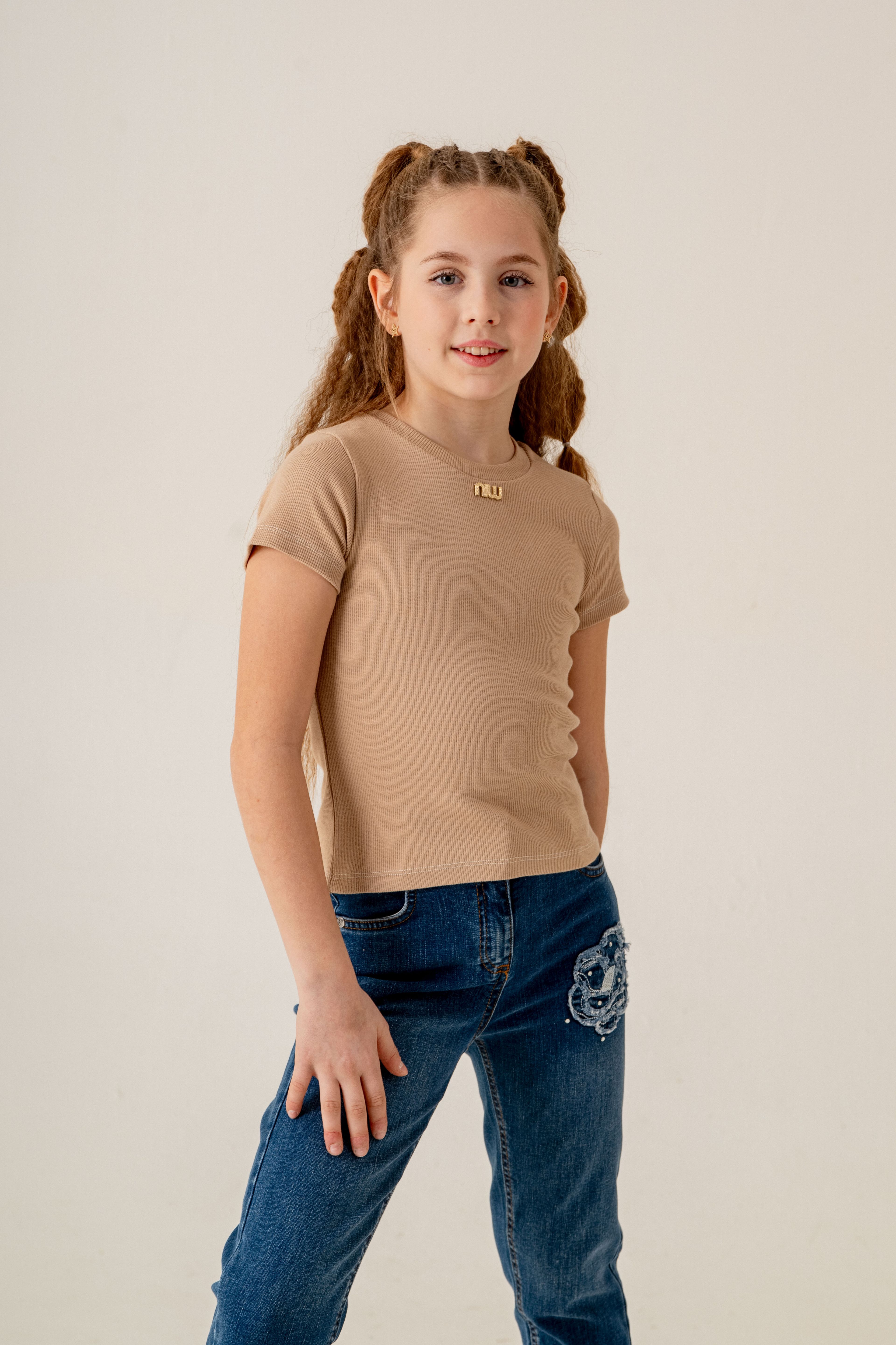 Kız Çocuk Yarım Kol T-Shirt 1733