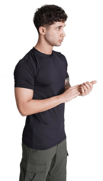 Microfiber Kısa Kol Termal Tişört Siyah Renk