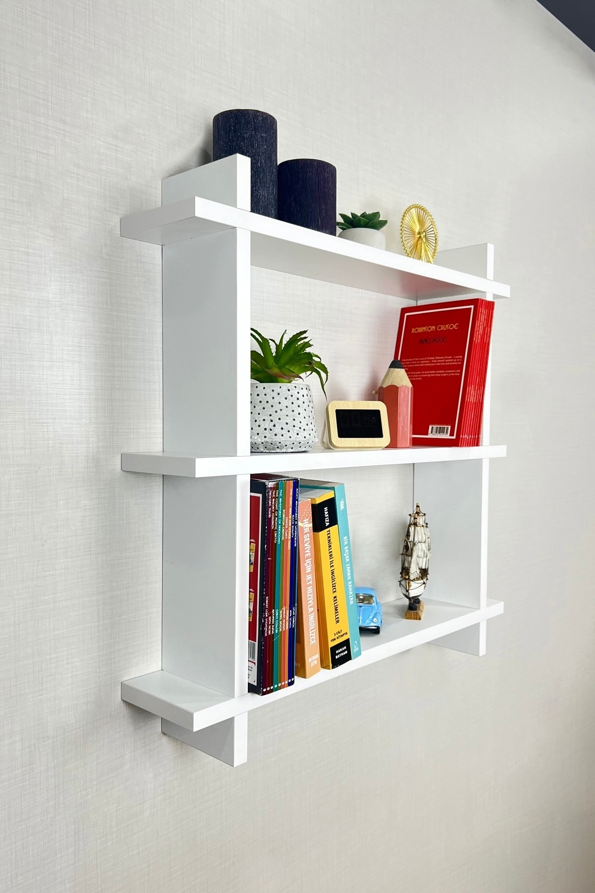 Duvar Rafı Kitaplık Duvara Monte Kitap Rafı Modern Dekoratif Pratik Şık Raf Ev Dekorasyonu