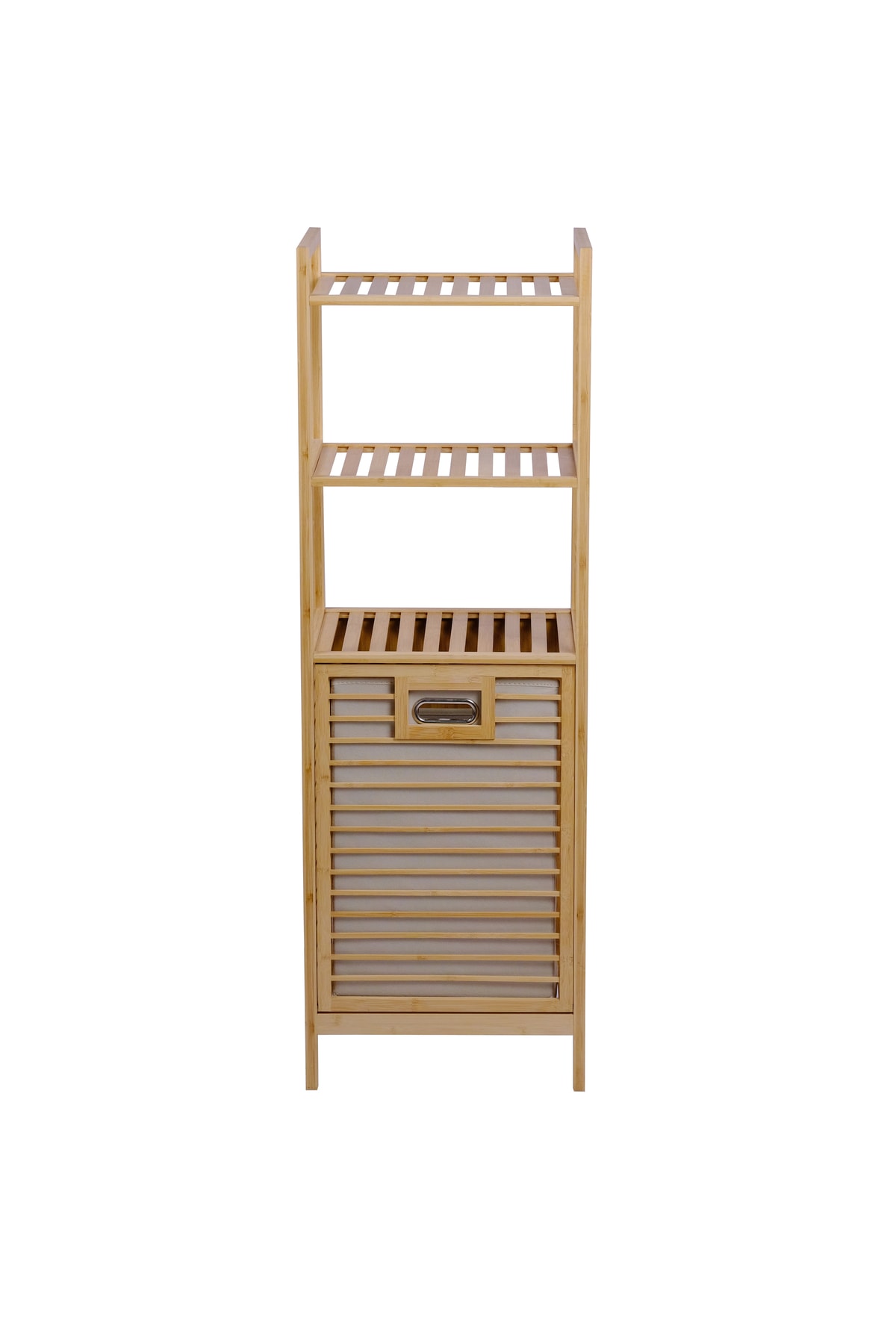 Bambu Kirli Çamaşır Sepeti 3 Raflı Ahşap Banyo Düzenleyici Sepeti Banyo Dolabı Organizer Banyo Rafı