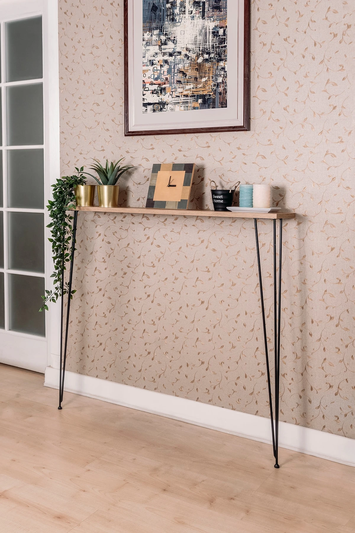 Kalorifer Petek Üstü Raf Metal Ayaklı 100x20 Cm Dekoratif Antre Hol Rafı - legnano