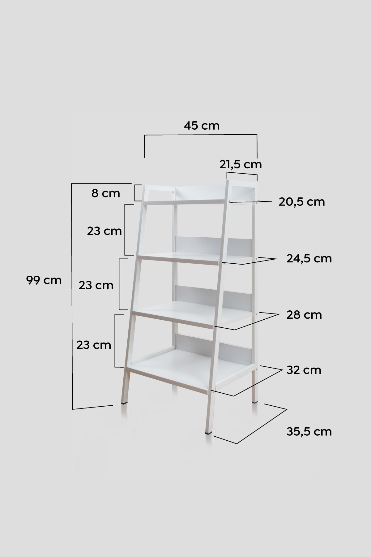 Çok Amaçlı Banyo Düzenleyici Raf 4 Katlı Konik Banyo Rafı Metal Ahşap Düzenleyici Açık Dolap