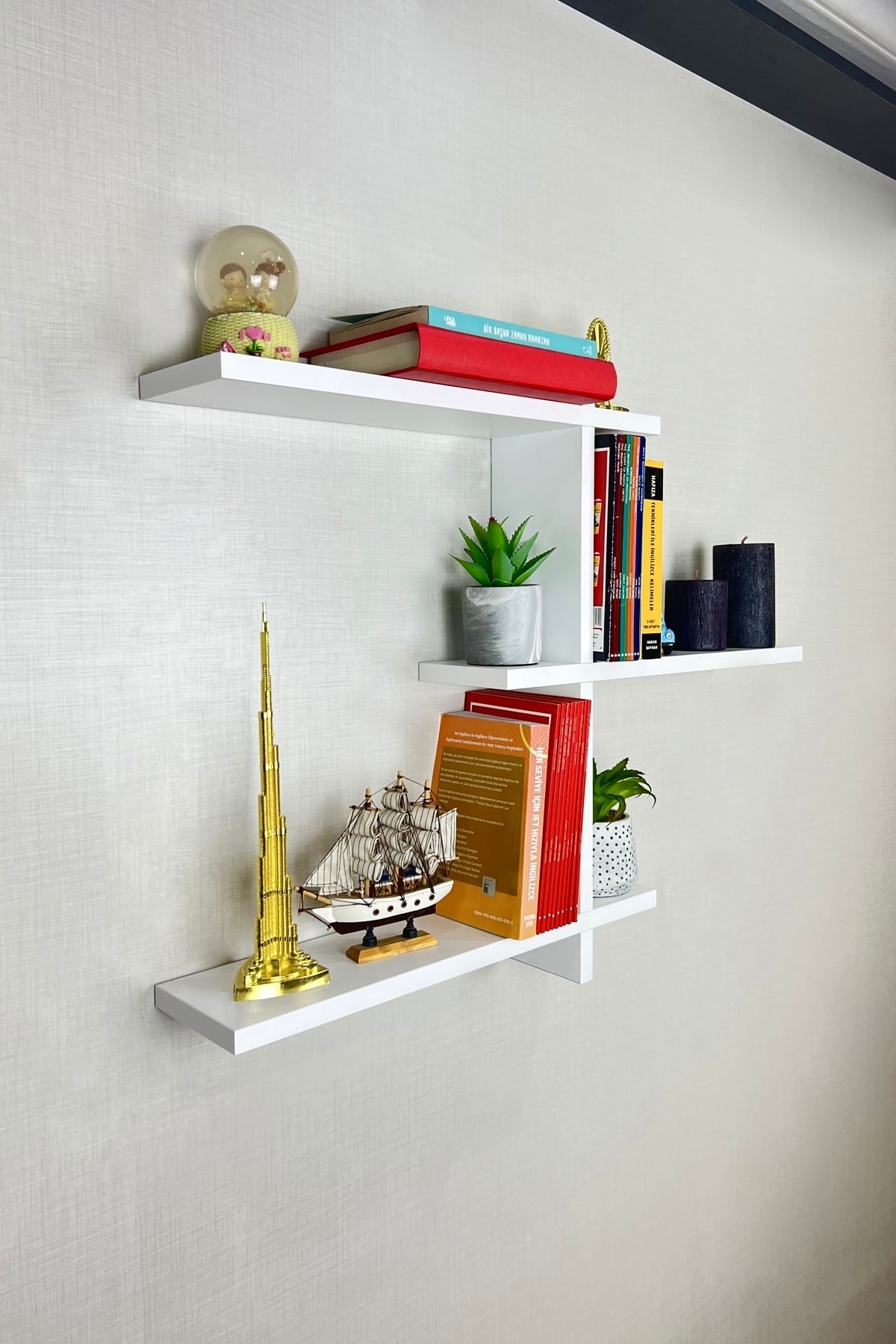 Duvar Rafı Kitaplık Duvara Monte Kitap Rafı Modern Dekoratif Pratik Şık Raf Ev Dekorasyonu