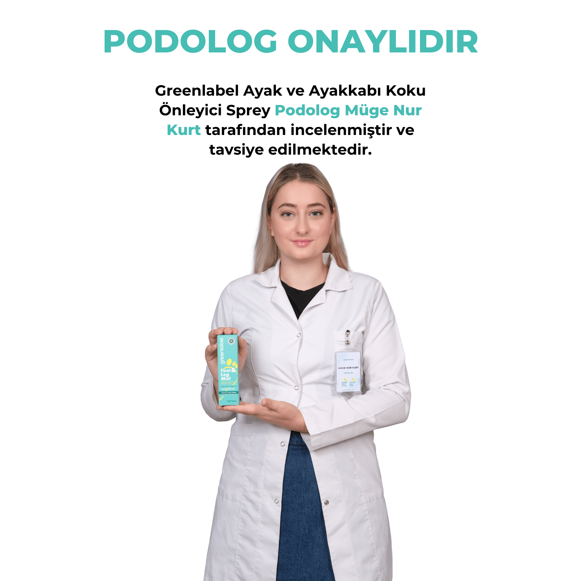 Nane ve Çay Ağacı İçeren Ferahlatıcı ve Nemlendirici Koku Giderici Ayak Spreyi - Foot & Leg Mist 100 ML