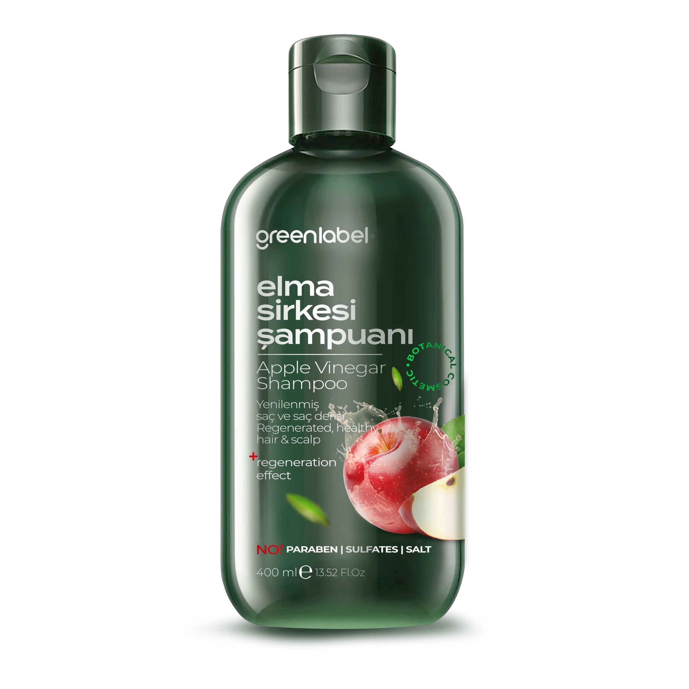 Elma Sirkesi Özlü Tuzsuz Parabensiz Sülfatsız Yenileyici Ve Arındırıcı Şampuan 400 ml