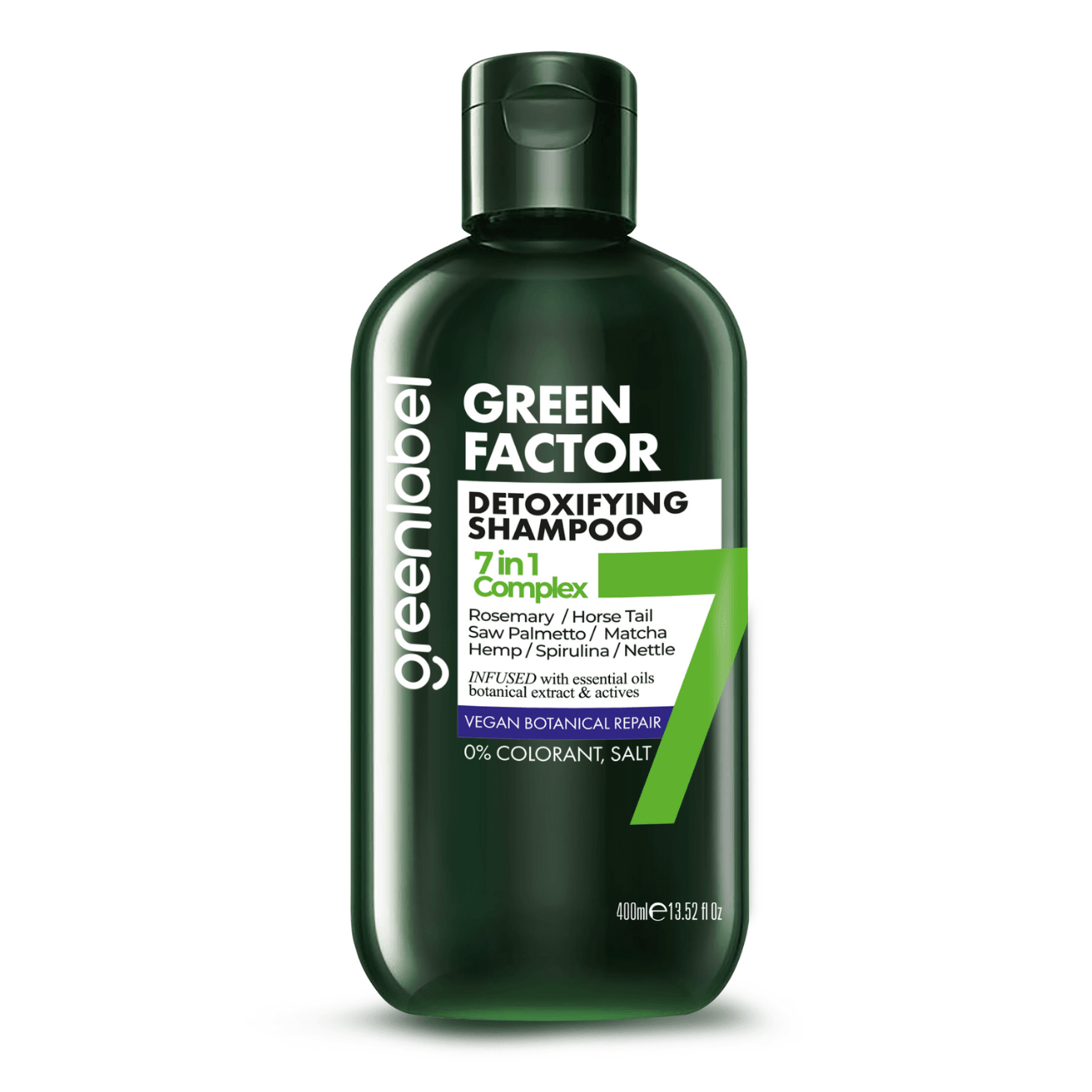 Green Factor 7 Herbal Vegan Paraben-Free Gluten-Free Repairing and Intensive Care Shampoo 400ml. main variant image