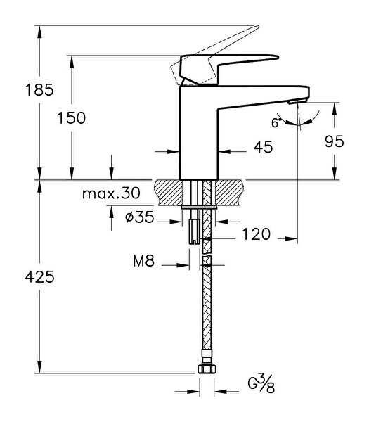 Artema Root Square Lavabo Bataryası A4273226 Bakır