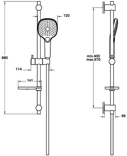 Artema Bliss A45775 Square 3f, El Duş Takımı, Krom