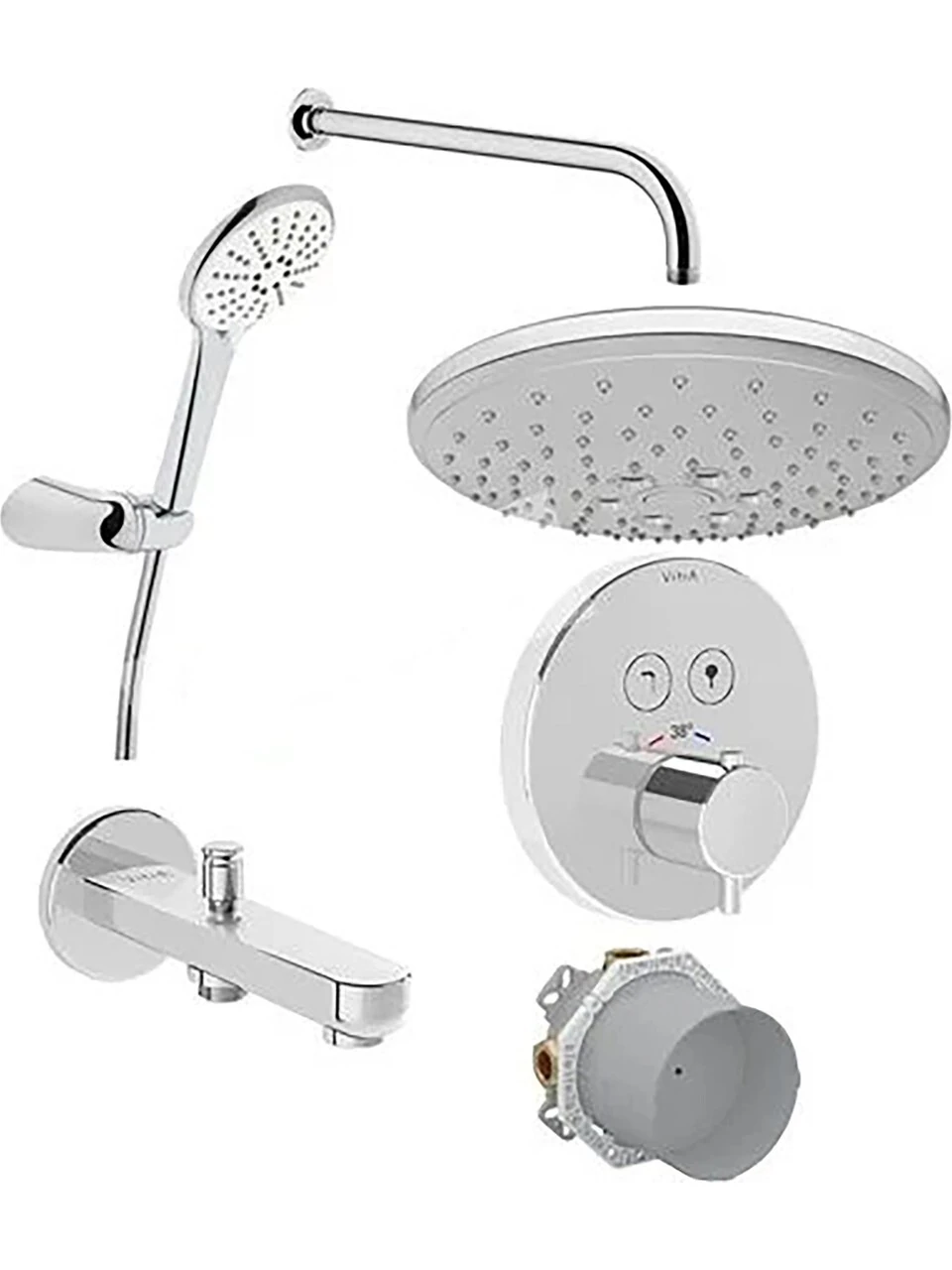 VitrA A49293 Root R Aqua Control Termostatik Ankastre Duş Seti