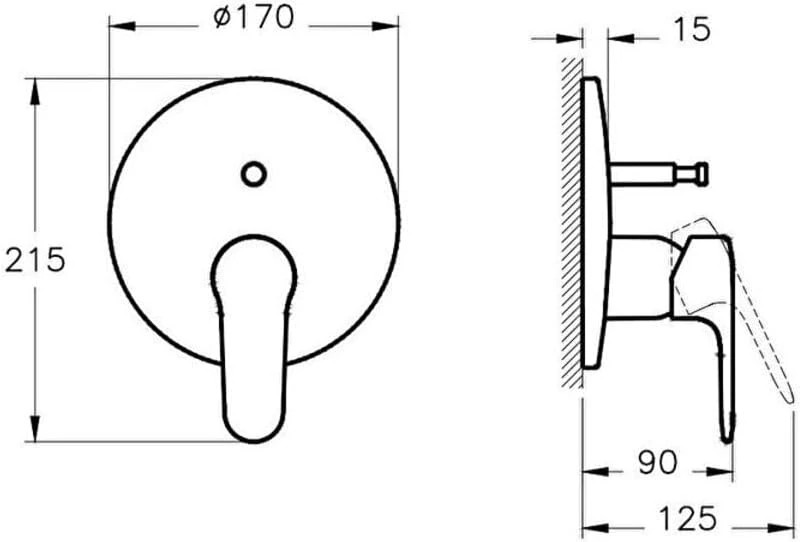 VitrA Root A4272736 Round Ankastre Banyo Bataryası, Sıva Üstü Grubu, Mat Siyah