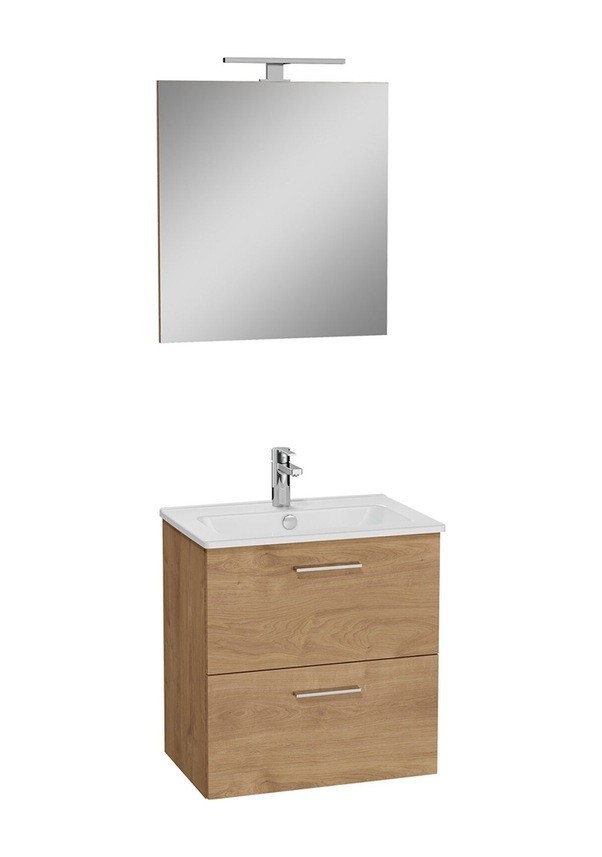 Vitra Mia Banyo Dolabı Seti 60Cm,Çekmeceli Altın Meşe 