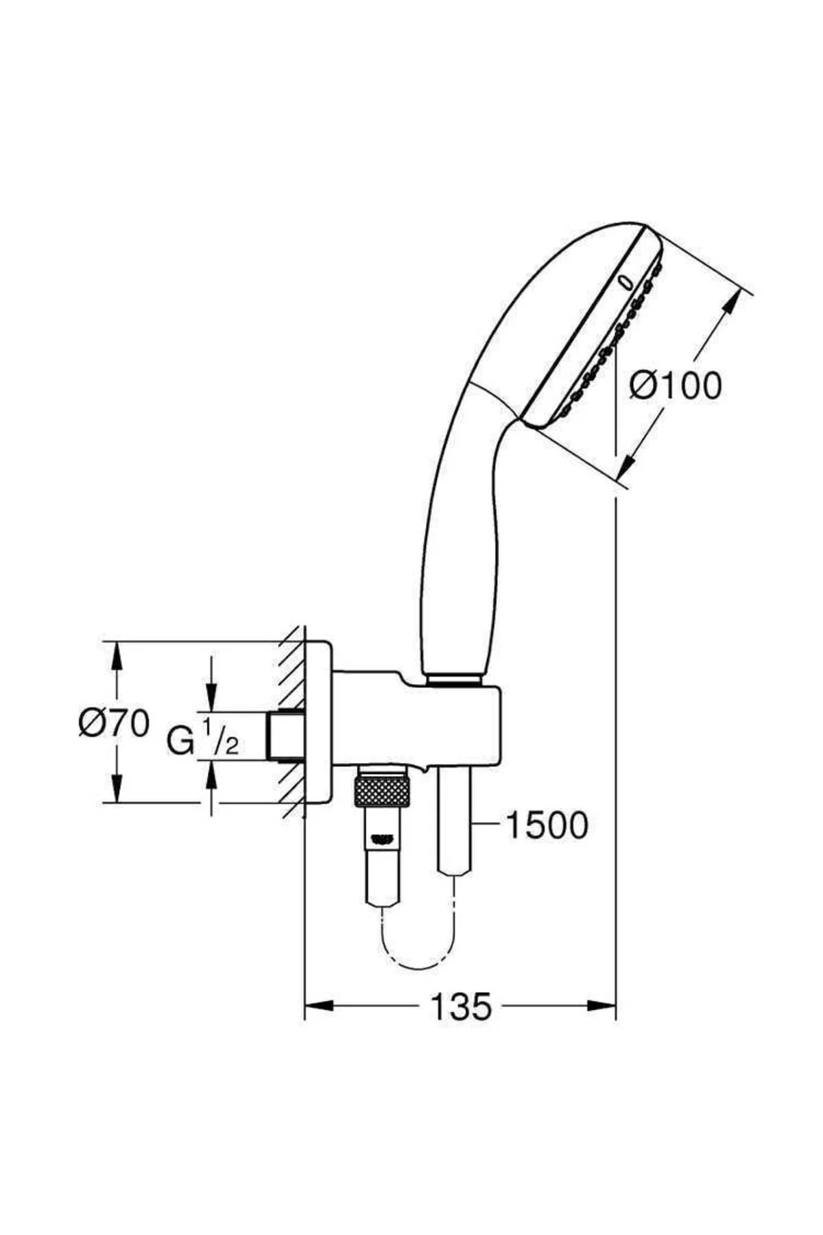 Grohe Duş Sistemi Newtempesta 100 El Duş Seti 2 Akışlı 26406001