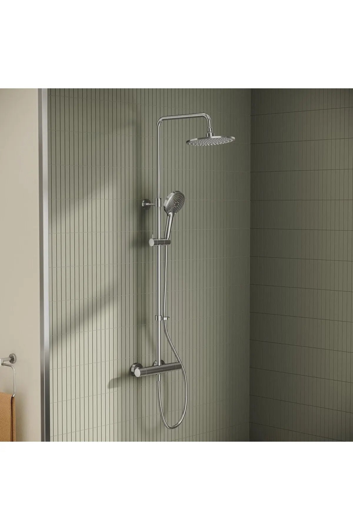 VitrA AquaHeat Bliss 240 A47205 2F Termostatik Duş Sistemi, Krom