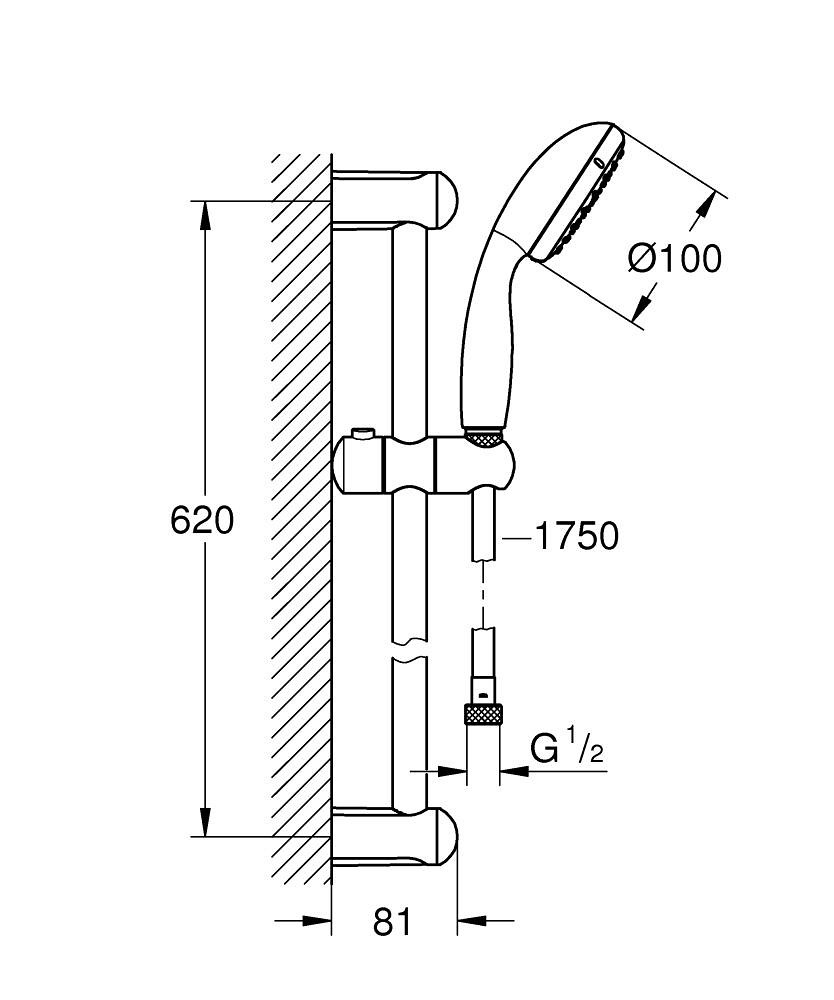 Grohe Duş Seti 2 Akışlı Tempesta Krom - 2759810E