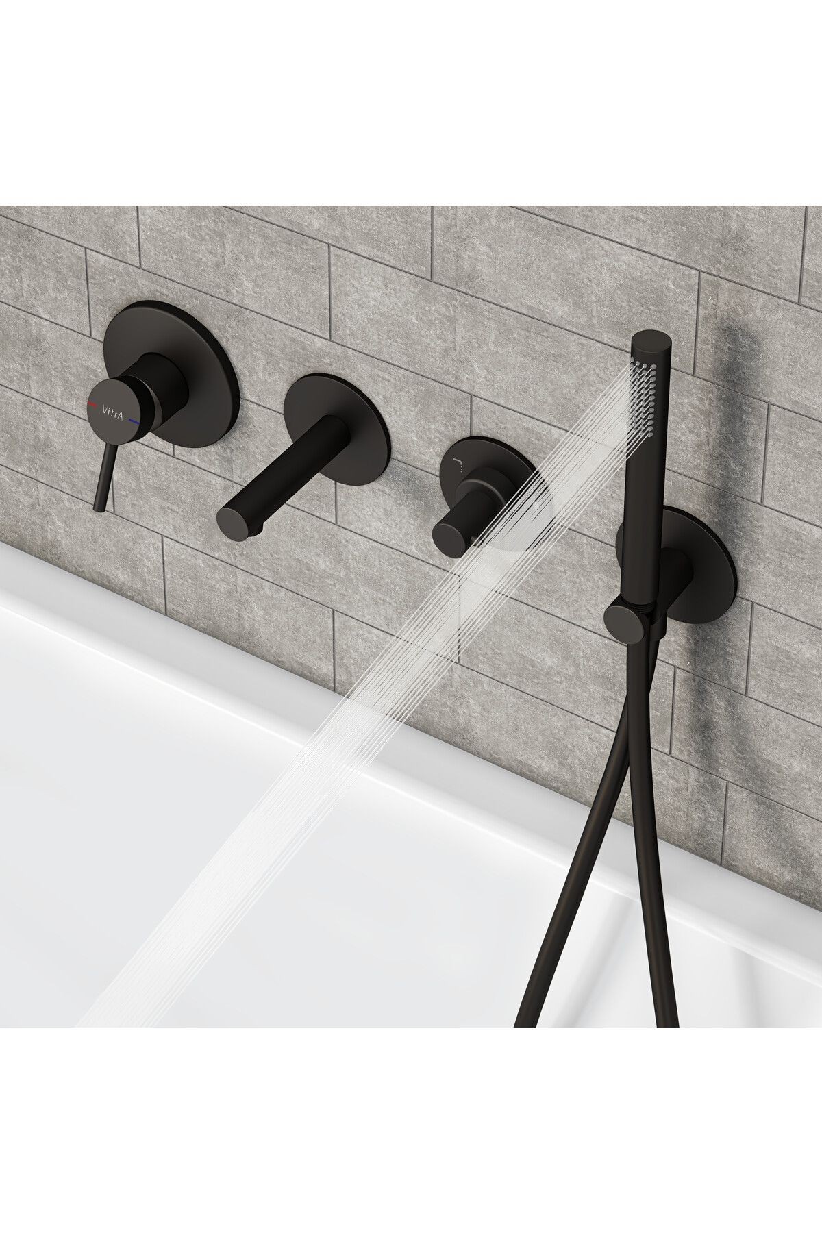 Vitra Origin A4554336 1f El Duşu Takımı Mat Siyah