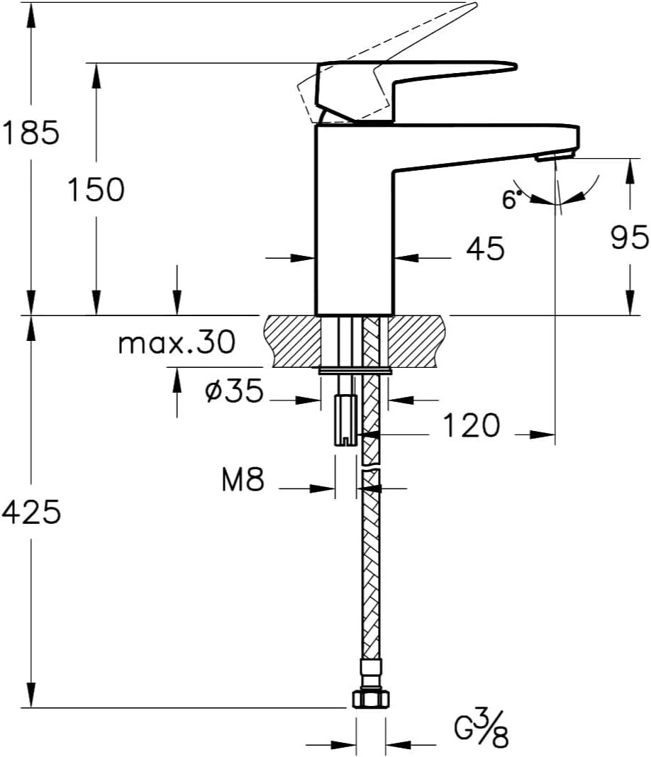 Artema Root Square A42732 Lavabo Bataryası, Krom