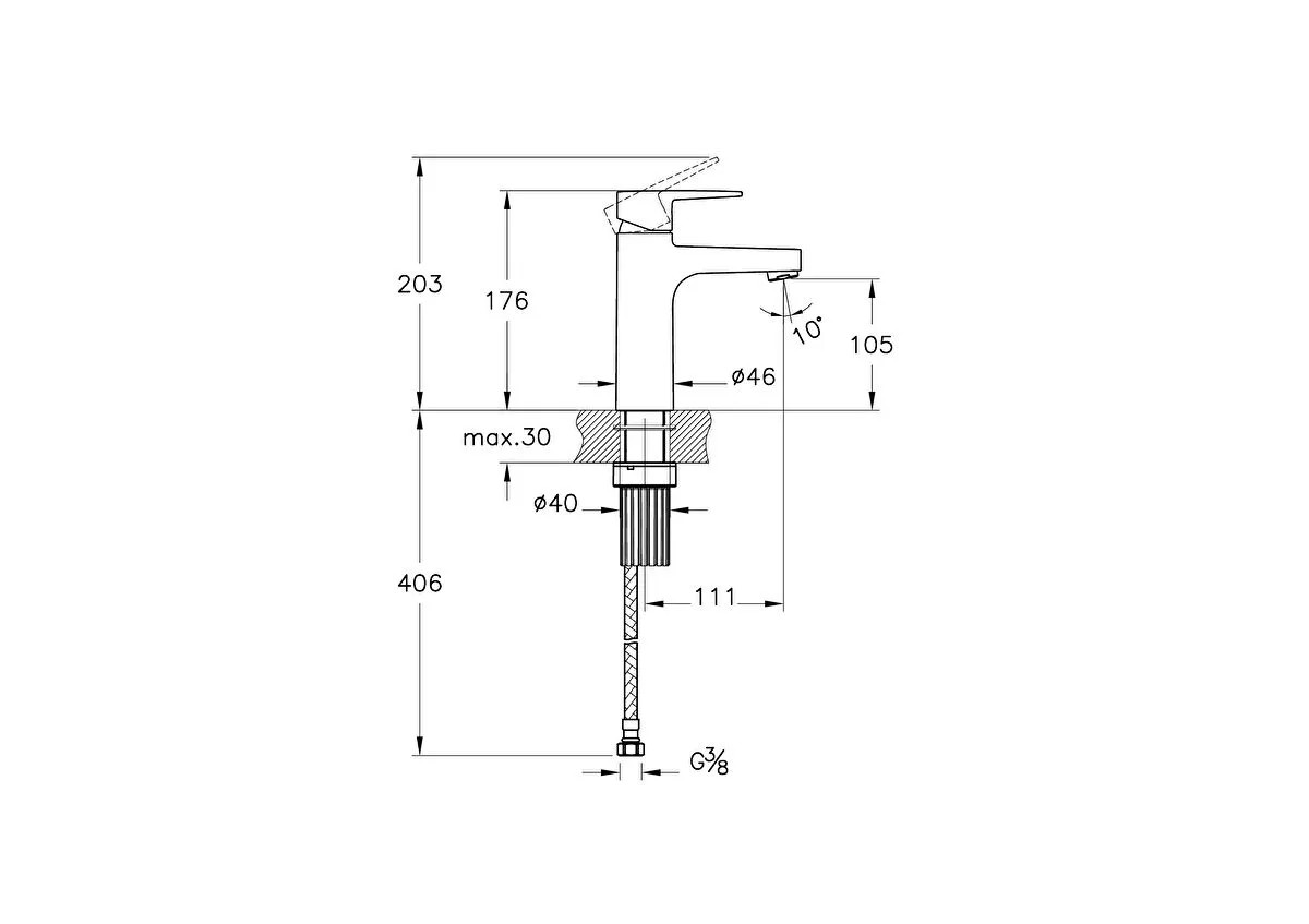 Artema Flow Square Lavabo Bataryası (Yüksek) Mat Siyah A4293836