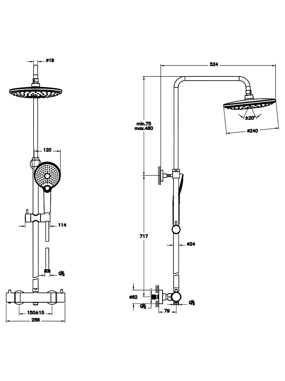 Artema A4720574 Aquaheat Bliss S 240 2f Duş Sistemi, Soft Altın